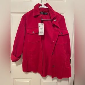 Size XS - Zara Red Corduroy Jacket - tags on